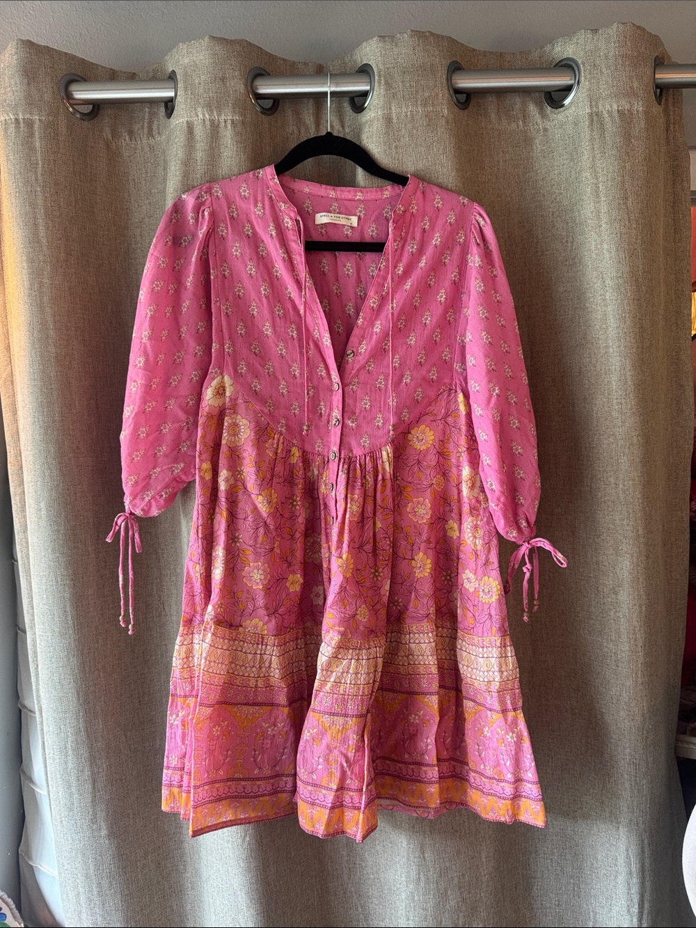 Spell Pink and Orange Floral Utopia Mini Dress